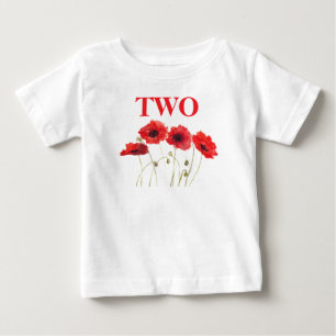 Camiseta segundo Segunda Festa de aniversário Poppies Baby 