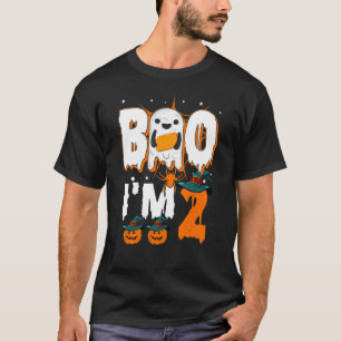 Camiseta segundos aniversários Crianças Boo Eu tenho 2 anos