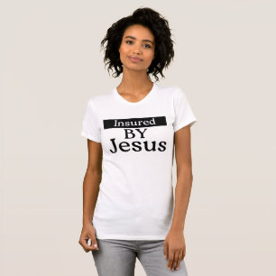 Camiseta Segurado Por Jesus Fé Cristã Sobre a Oração do Med