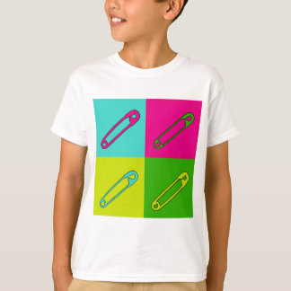 Camiseta Segurança brilhante pinos arte moderna