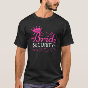 Camiseta Segurança da Noiva Design de Casamento Para Par