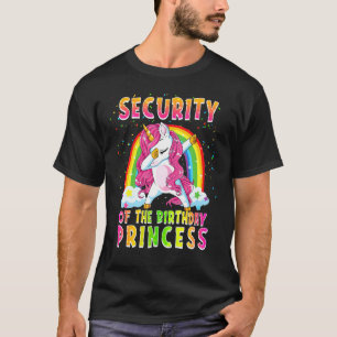 Camiseta Segurança Da Princesa De Aniversário Que Corre Uni