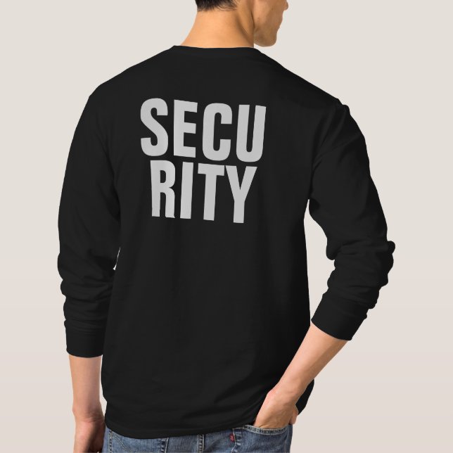 Camiseta Segurança De Modelo De Longa Distância Preta E Bra (Verso)