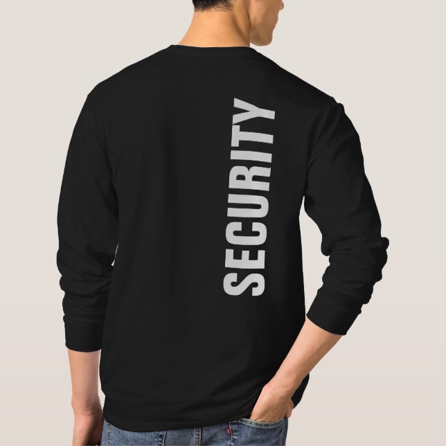 Camiseta Segurança De Modelo De Longa Distância Preta E Bra (Verso)