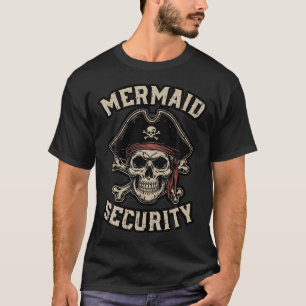 Camiseta Segurança de Sereia Pirata Caveira Engraçada