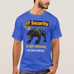Camiseta Segurança de TI Divertida Explicando Humor de Tecn