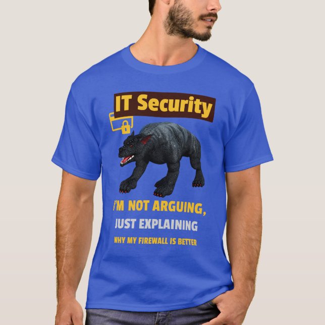 Camiseta Segurança de TI Divertida Explicando Humor de Tecn (Frente)