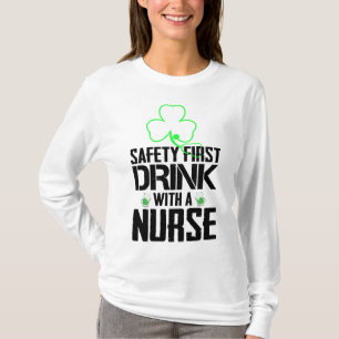 Camiseta Segurança Primeira Bebida Com Pata De Rua De Enfer