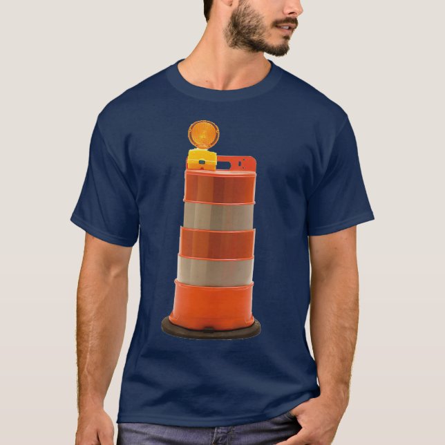 Camiseta Segurança rodoviária do barril de construção (Frente)