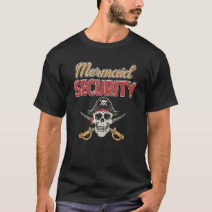 Camiseta Segurança Sereia Vintage Caveira Pirata Sabre Cruz