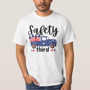 Camiseta Segurança Terceiro 4 de julho Fogo Patriótico T-