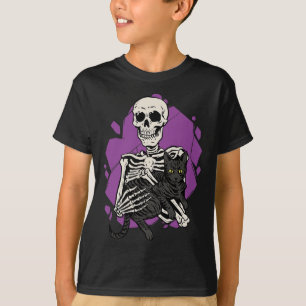 Camiseta Segurando Um Gato Preto Preguiçoso O Figurino Do H