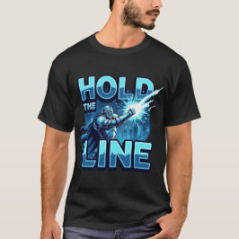 Camiseta Segure a Linha Futurista Motivação de Jogo Heroica