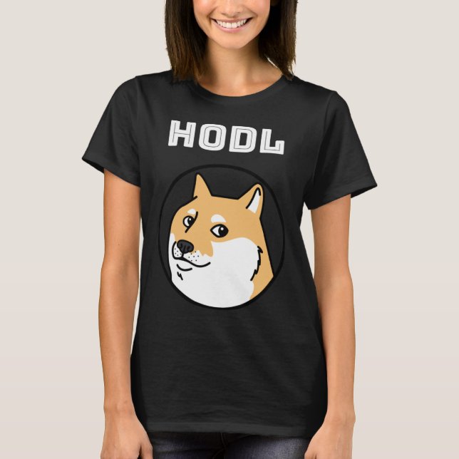 Camiseta Segure Dogecoin 2021 Meme de Criptomoeda (Frente)