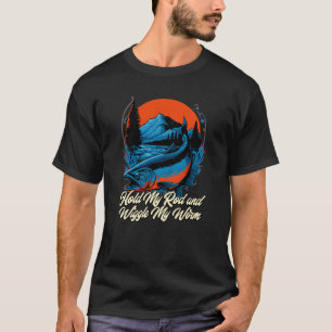 Camiseta Segure meu rabo e mexa pescando pescado de humor a