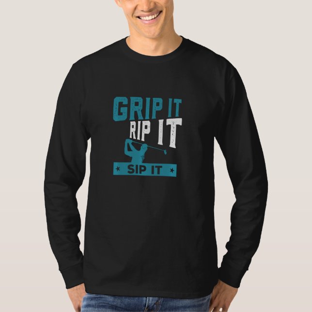 Camiseta Segure-O E Passe-O Para O Golf Bunker Hazard Round (Frente)