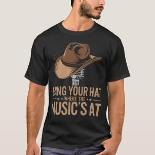 Camiseta Segure o seu chapéu onde está a música - Música co