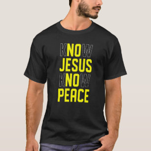 Camiseta Sei que Jesus conhece a paz, Bíblia cristã, verso