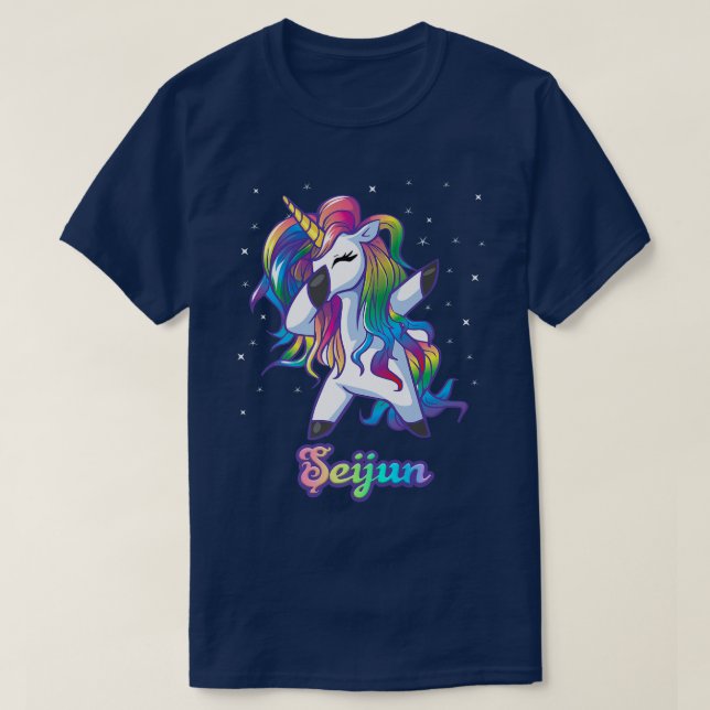 Camiseta SEIJUN Unicorn Oferece Presentes Para Meninas De A (Frente do Design)