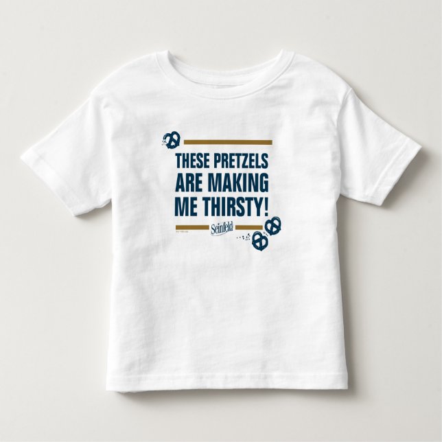 Camiseta Seinfeld | Gráfico de Tipografia "Estes Pretzels" (Frente)