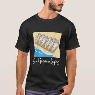 Camiseta Seis gansos e 12 dias de natal canção engraçada