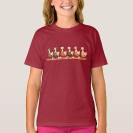 Camiseta Seis Gansos Pondo Estêncil de Recorte Estilo 4