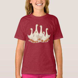Camiseta Seis Gansos Pondo Estêncil no Estilo 2