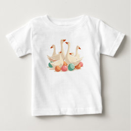 Camiseta Seis Gansos Pondo Estêncil no Estilo Recorte