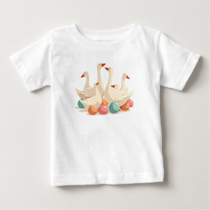 Camiseta Seis Gansos Pondo Estêncil no Estilo Recorte