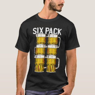 Camiseta Seis Pacotes Engraçados Chequem Minha Cerveja Abs