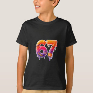 Camiseta Seis Sete 67 6 7 Design de Meme Sorvete Engraçado 