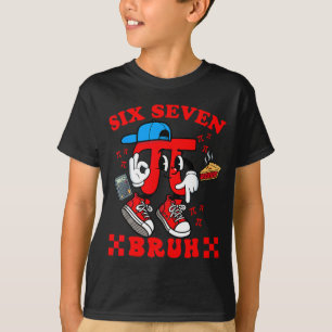 Camiseta Seis sete 67 bruh meme dia matemática crianças men