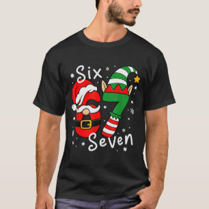 Camiseta Seis Sete 67 Meme 6 7 Elfo Papai Noel Natal Pijama