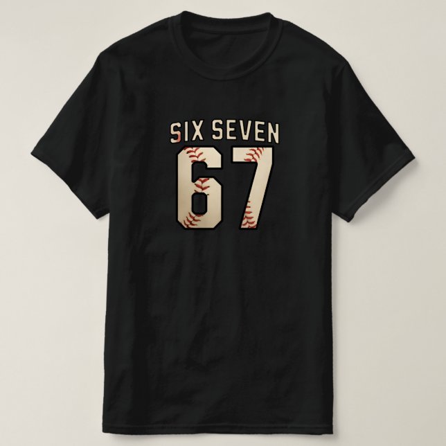 Camiseta Seis Sete 67 Meme Engraçado (Frente do Design)