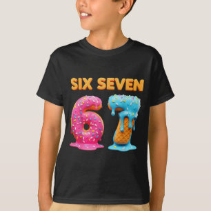 Camiseta Seis Sete 67 Número Meme Sorvete Gota Geração Alfa
