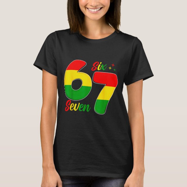 Camiseta Seis Sete 6 7 Mês da História Negra Engraçado Seis (Frente)