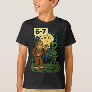 Camiseta Seis Sete Bigfoot E Alien 67 Meme Viral Engraçado