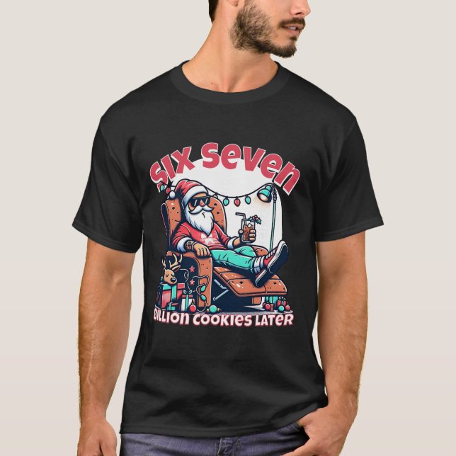 Camiseta Seis Sete Biscoitos de Natal para Meme de Natal En (Frente)