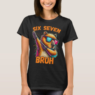 Camiseta Seis Sete Bruh 67 Capivara Vintage Engraçado Prese