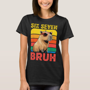 Camiseta Seis Sete Bruh 67 Capivara Vintage Engraçado Prese