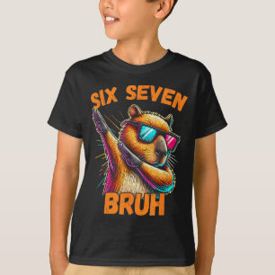 Camiseta Seis Sete Bruh 67 Capivara Vintage Presente de Mem