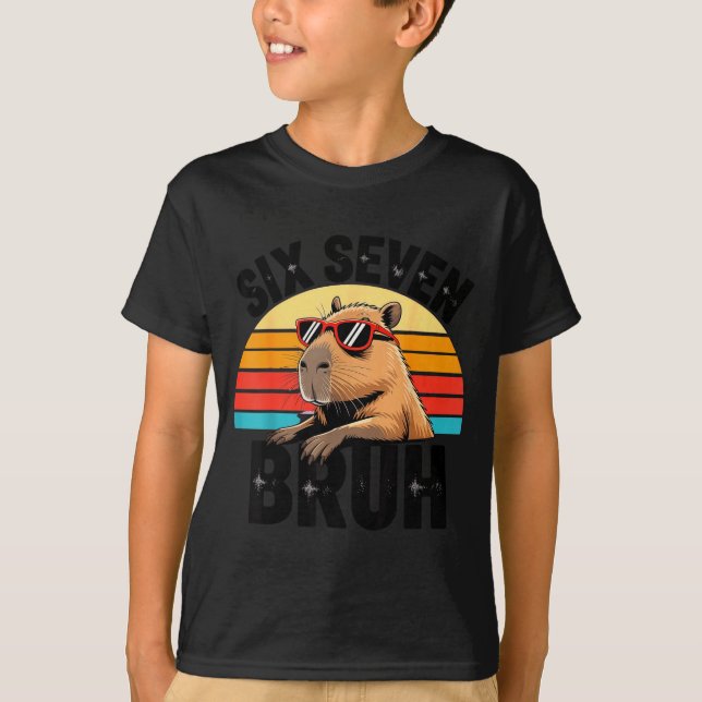 Camiseta Seis Sete Bruh 67 Meme Capivara  (Frente)