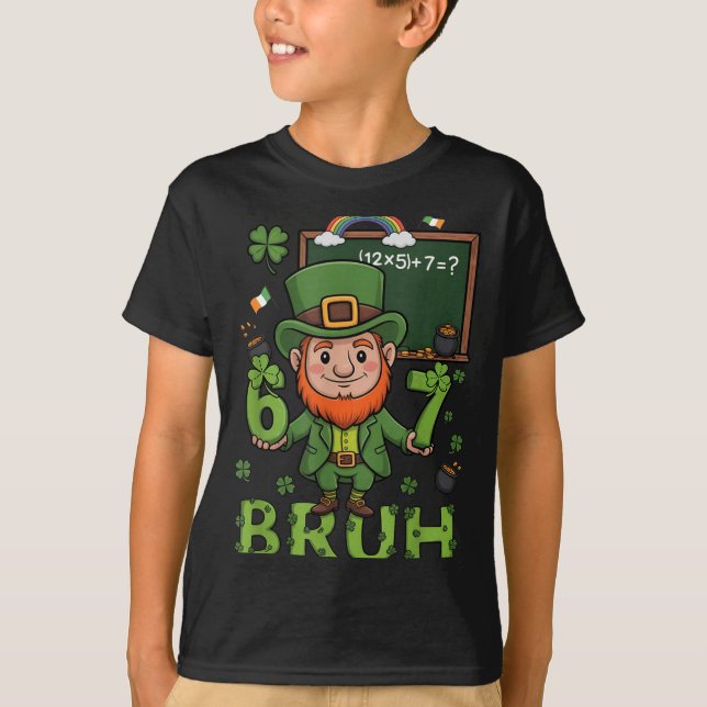 Camiseta Seis sete bruh 6 7 meme 67 professor de matemática (Frente)