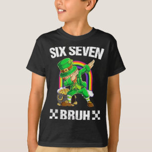 Camiseta Seis Sete Bruh Dabbing Leprechaun Dia de São Patrí