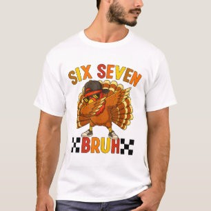 Camiseta Seis Sete Bruh Dia de Ação de Gracias 67 Meme Peru