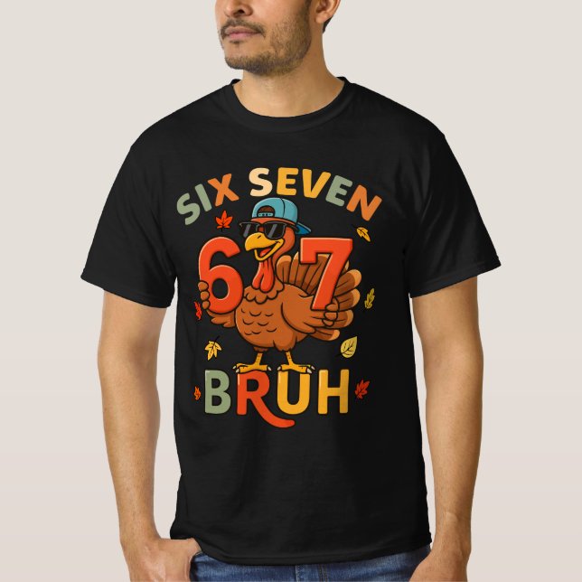 Camiseta seis sete bruh peru Dia de Ação de Graças  (Frente)
