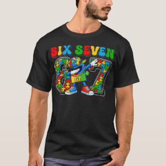 Camiseta Seis Sete Consciencialização do Autismo 67 Meme Au