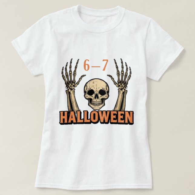 Camiseta Seis Sete Design de Tipografia Minimalista 6-7 (Frente do Design)