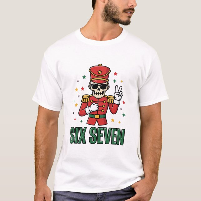 Camiseta Seis Sete Gráfico de Natal Quebra-Nozes (Frente)