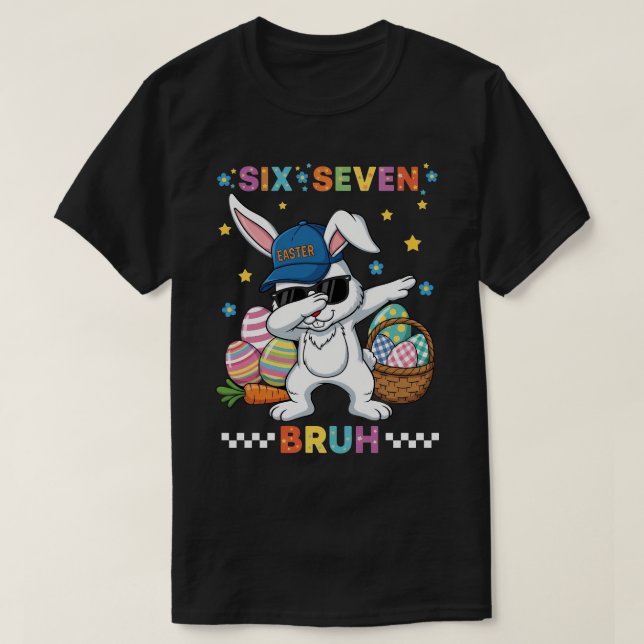 Camiseta Seis-sete meme feliz páscoa 2026 (Frente do Design)